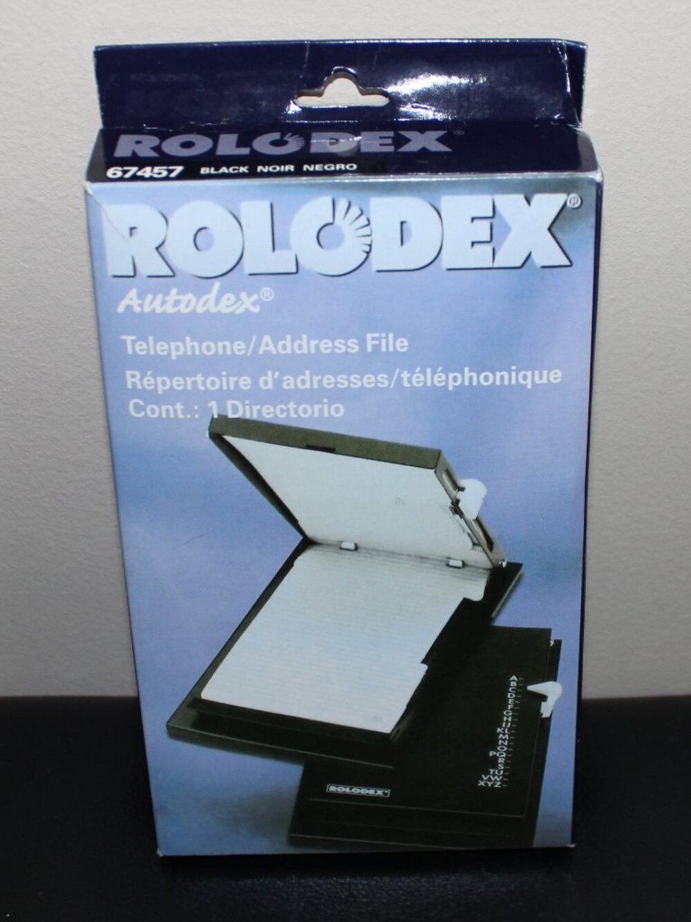 unused❤️ROLODEX Autodex Telephone Address File Directory Pop-up Blk Metal 67457